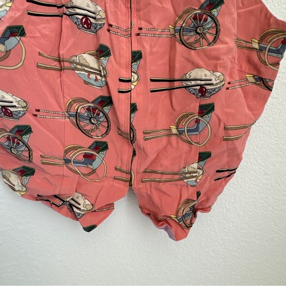 90 TAPP New York Vintage Silk Asian Rice Print Vest - Picture 3 of 8